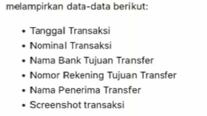 data data yang mesti dilampirkan pada laporan pusat bantuan ovo