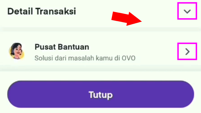 detail transaksi pusat bantuan transfer dari ovo selesai