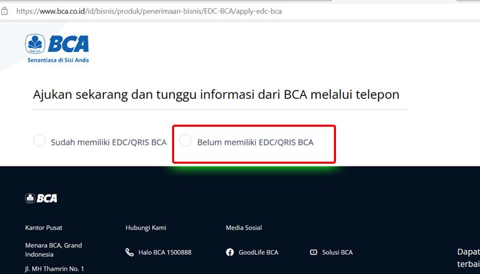 edc bca belum memiilki edc bca