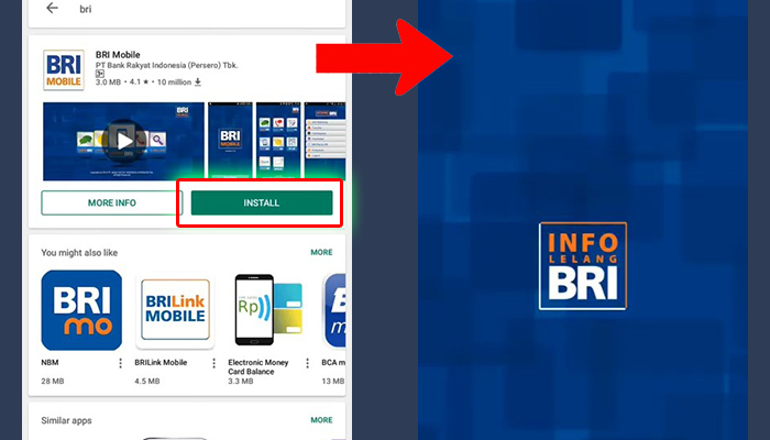 info lelang bri install - buka aplikasi