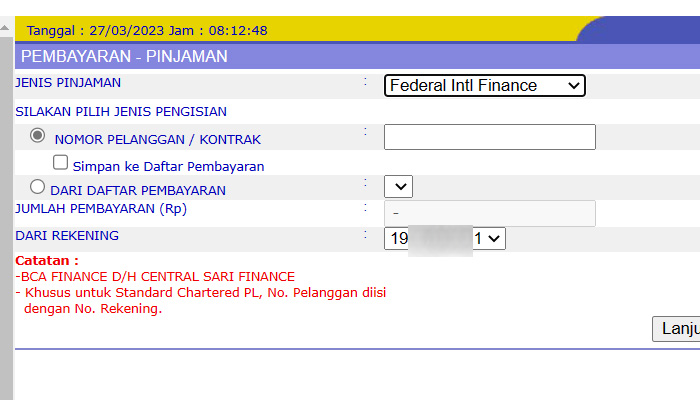 klikbca federal inti finance