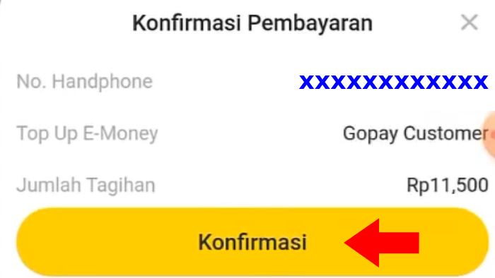 konfirmasi pembayaran aplikasi neobank