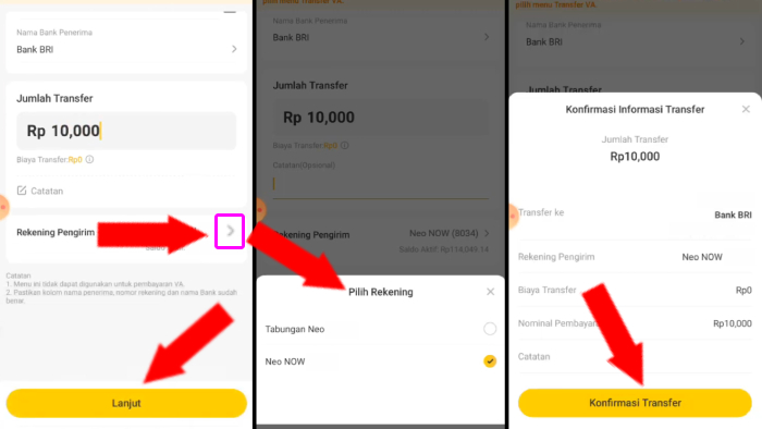 konfirmasi transfer neobank ke bri