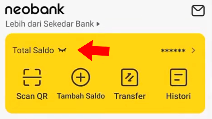 login ke neobank untuk melakukan transfer