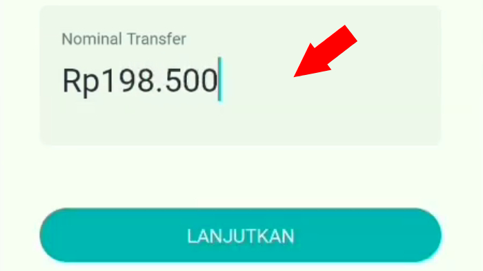 masukkan nominal transfer lalu tap tombol lanjutkan transfer ovo