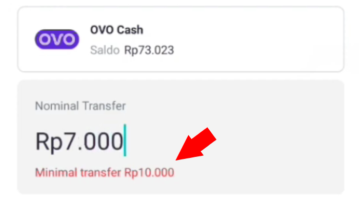 minimal transfer ovo adalah 10 rb