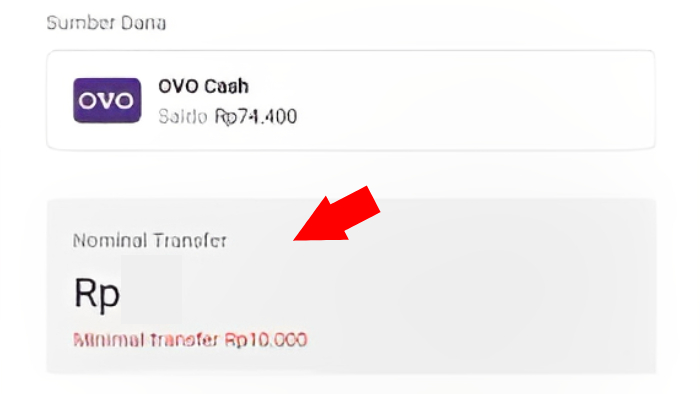 nominal transfer dari aplikasi ovo ke bank aladin