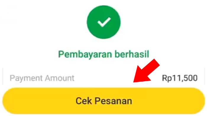 pembayaran berhasil cek pesanan di aplikasi neobank