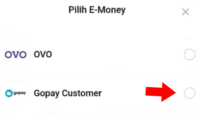 pilih e money gopay customer