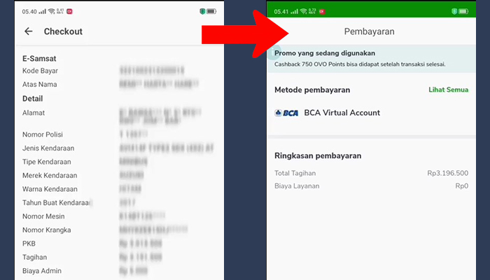 sambara checkout - bca virtual account