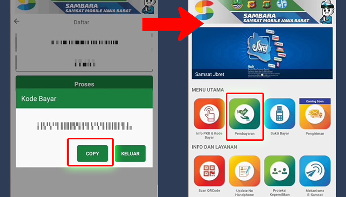 sambara kode bayar - pembayaran