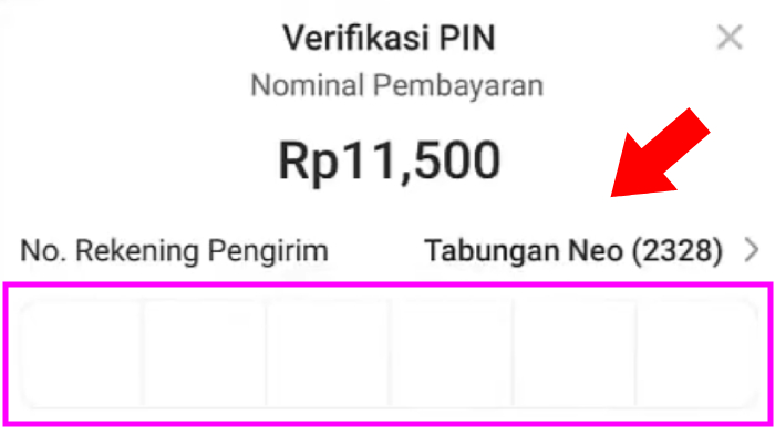 verifikasi pin neobank