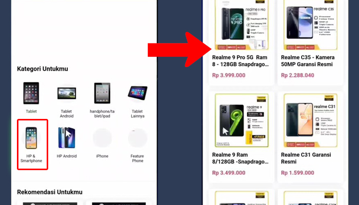 adiraku hp dan smartphone - pilih tipe handphone