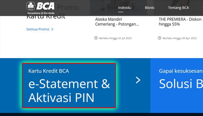 bca e-statement dan aktivasi pin