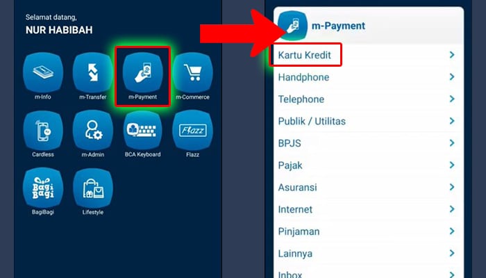 bca mobile m-payment - kartu kredit