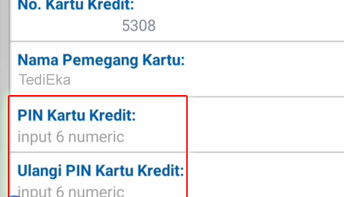 bca mobile pin kartu kredit