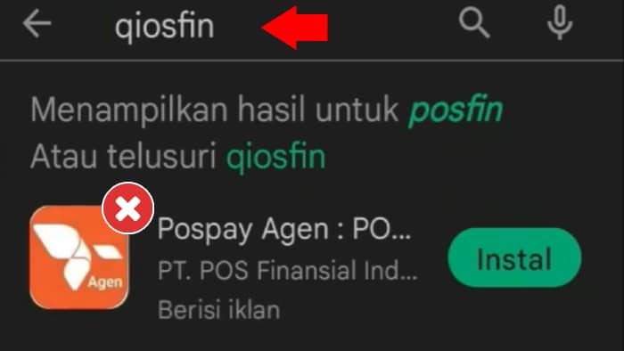 cari aplikasi qiosfin di play store