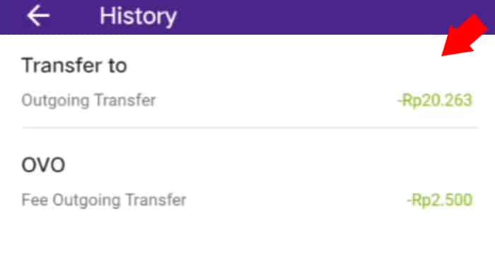 cek histori untuk melihat daftar transaksi yang sudah kamu lakukan pakai ovo