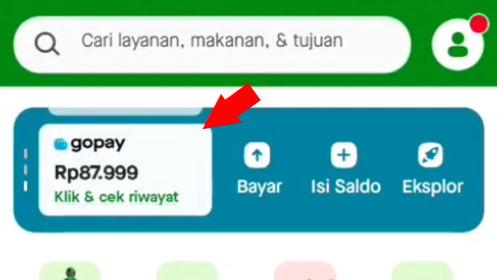 cek saldo awal gopay di aplikasi gojek