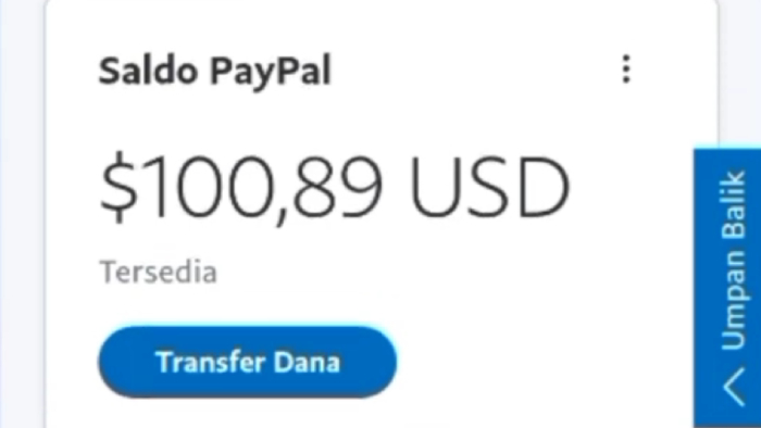 cek saldo paypal terlebih dahulu