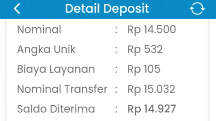 detail deposit untuk top up qiosfin