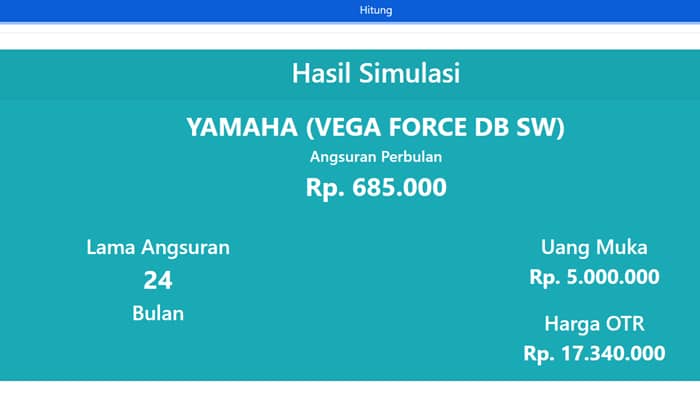 hasil simulasi kredit motor bca
