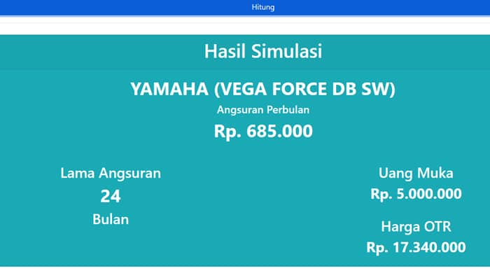 hasil simulasi kredit motor bca