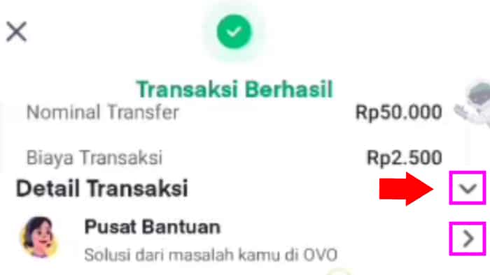 icon untuk cek detail transaksi di ovo