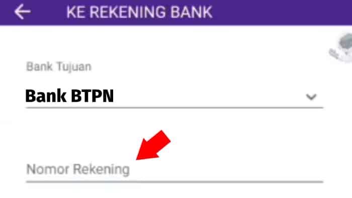 input nomor rekening jenius 11 digit