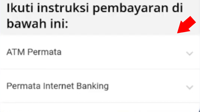 instruksi pembayaran via atm permata dan internet banking
