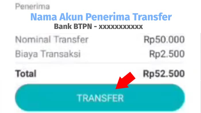 jika penerima transfer jenius sudah benar tap tombol transfer