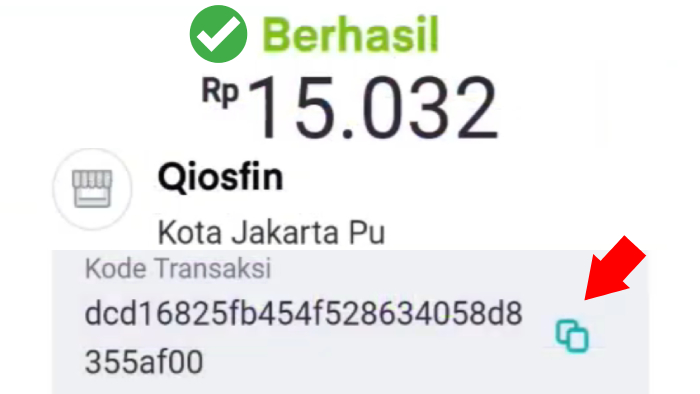 kode transaksi status top up dari ovo ke qiosfin berhasil