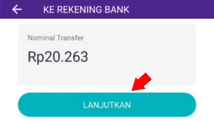 lanjutkan transfer dengan menekan tombol lanjutkan di aplikasi ovo