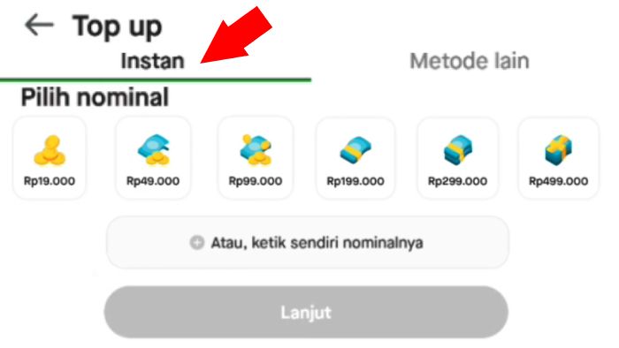 metode top up instan di gopay