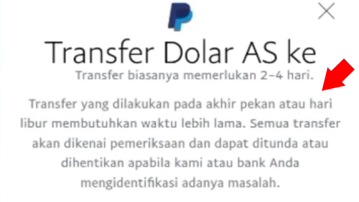 saran transfer dari paypal