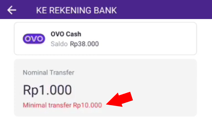 syarat minimal transfer di ovo ke bank niaga