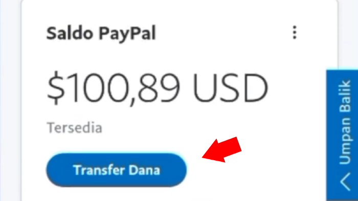 tap transfer dana pada paypal