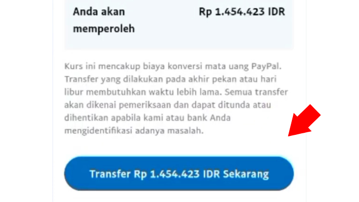 tap transfer untuk mengirimkan saldo paypal