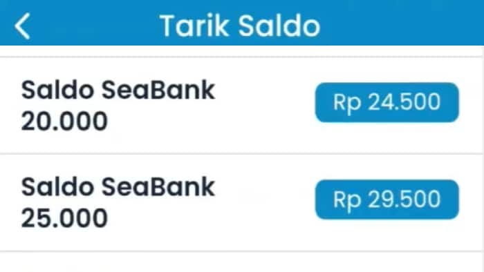 tarik saldo seabank 24500 29500