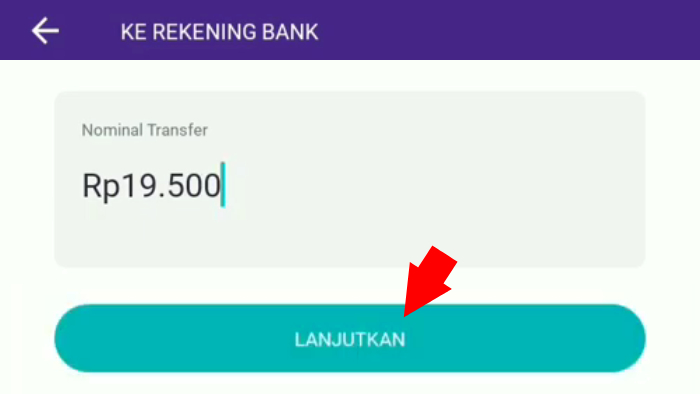 tentukan nominal transfer yang benar tap lanjutkan di aplikasi ovo