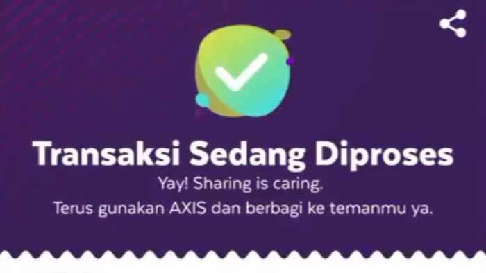 transaksi sedang diproses axisnet