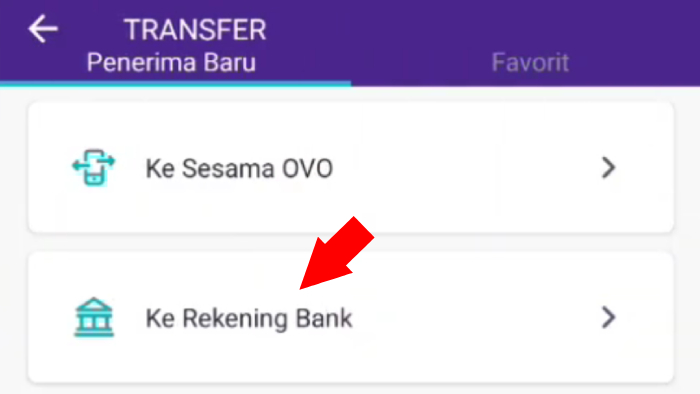 transfer penerima baru tap ke rekening bank