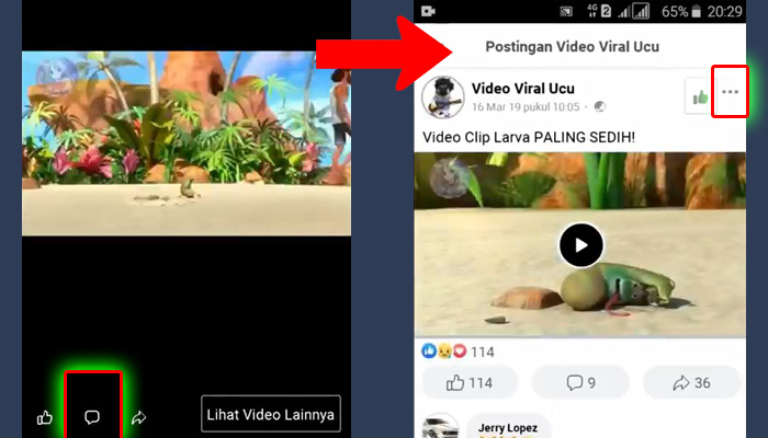 video fb comment - titik tiga