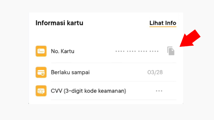 informasi detail kartu digital bank jago