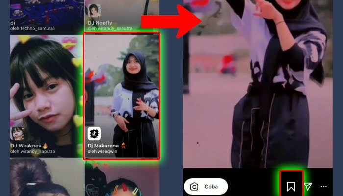 instagram pilih video - simpan