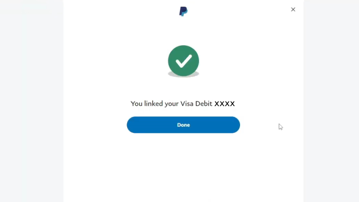 kartu debit visa jenius telah terhubung dengan paypal