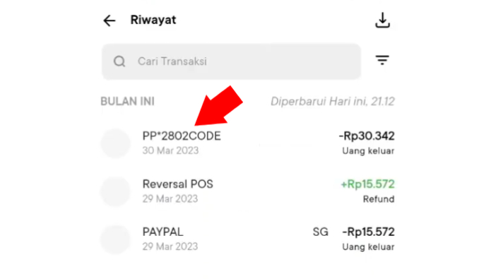 kode yang dikirim oleh paypal ke rekening jago