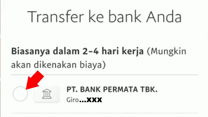 pilih bank permata untuk gopay yang sudah didaftarkan tadi