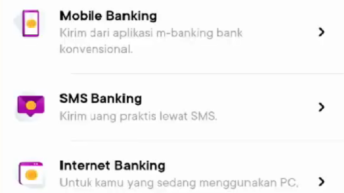 pilihan metode transfer bank jago