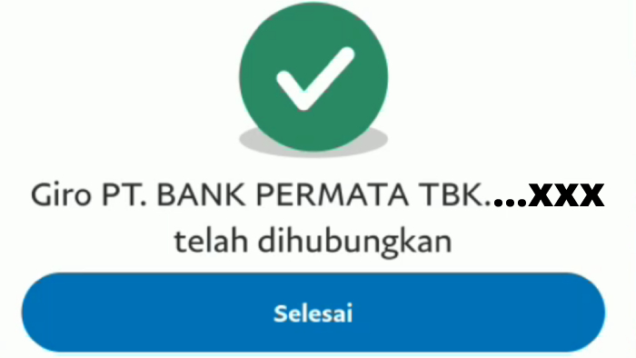 status bank permata untuk gopay telah dihubungkan